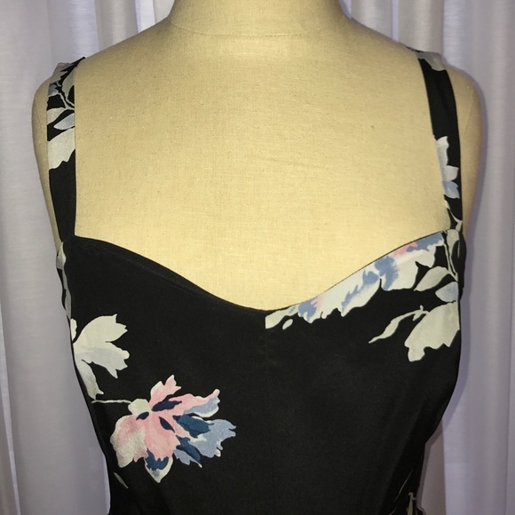 Joie Black Floral Print Fit and Flare Sundress - Picture 2 of 4